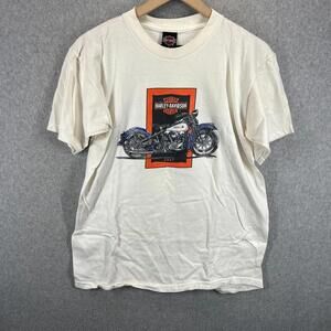 Vintage Harley Davidson 1947 T-Shirt Puerto Rico Single Stitch 90s Men L